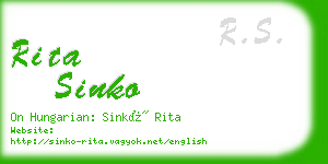 rita sinko business card